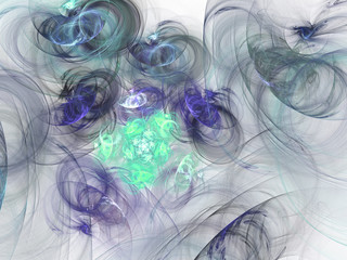 Light smooth fractal swirls, digital artwork for creative graphic design
