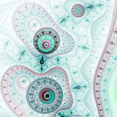 Light green fractal machine, digital artwork for creative graphic design