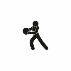 pictogram man with ball, stick figure basketball, basketball player icon