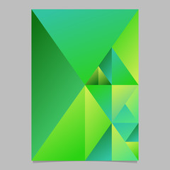Polygonal abstract geometrical gradient triangle mosaic poster template design - green minimal vector stationery