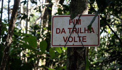 Placa Fim da Trilha
