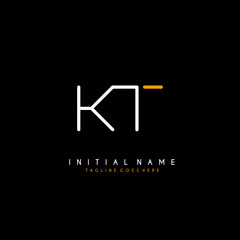 Initial K T KT minimalist modern logo identity vector