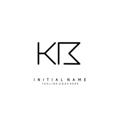 Initial K B KB minimalist modern logo identity vector