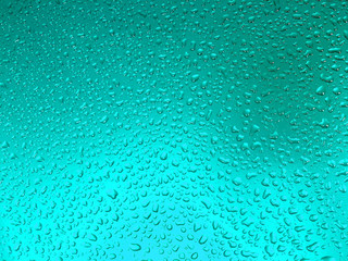 Droplet on green metal background
