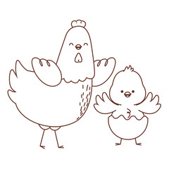 Happy  farm animals outline