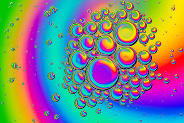 Colorful bubbles in a spiral