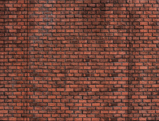weathered red brick blocks wall for vintage design background.