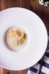 Raviolis con Crema de Puerro