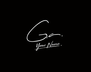 G A GA Signature initial logo template vector - obrazy, fototapety, plakaty
