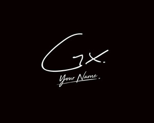 G X GX Signature initial logo template vector