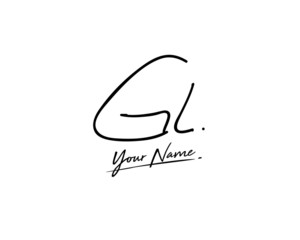 G L GL Signature initial logo template vector