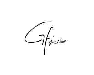 Obraz premium G F GF Signature initial logo template vector