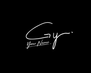 G Y GY Signature initial logo template vector