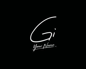 G I GI Signature initial logo template vector