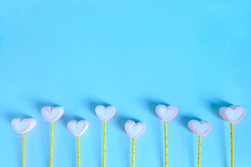 Cute marshmallow background, Heart marshmallow background