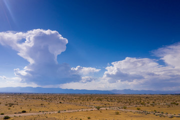 landscape with blue sky and clouds