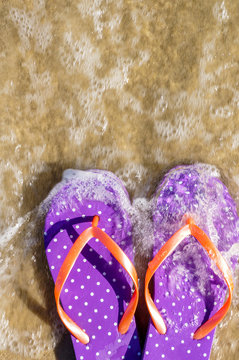Flip-flop on the beach