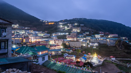 Fototapeta na wymiar scenics view of namche bazaar village during Everest base camp trekking in Nepal
