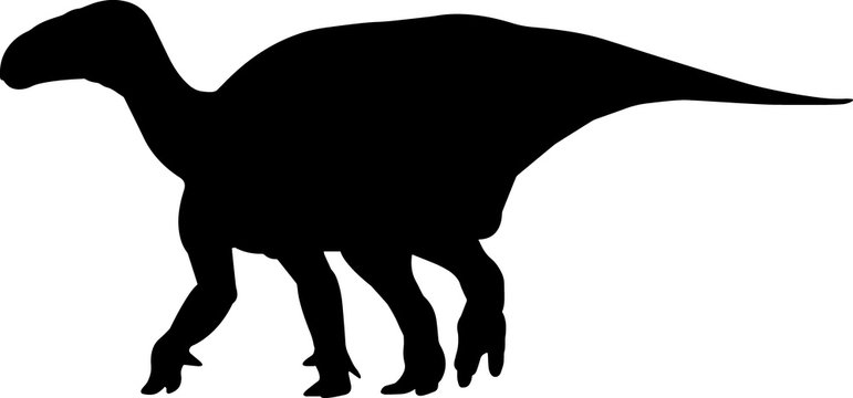 black dinosaur silhouette walking on white background clip art preview