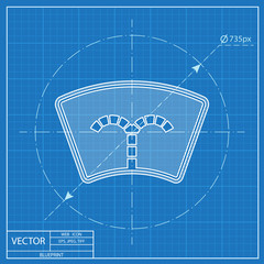 Windshield washer symbol vector hmi dashboard blueprint icon
