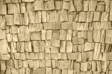 Neutral light brown textured wood pieces ecological background for design, decor and skins