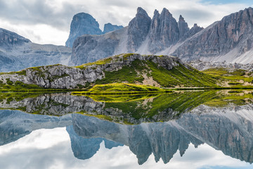 Mountain lake in Dolomites, Italy