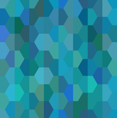Blue hexagon tiles, modern abstract composition. Decorative seamless pattern background.