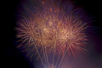 Russia,Samara,Kuibyshev Square, may 9, 2019, concert and fireworks in honor of Victory Day.