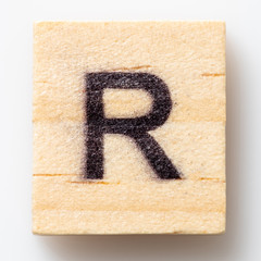  Letter R in uppercase wooden scrabble Tile