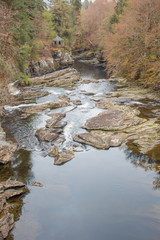 Invermoriston Falls  near New Invermoriston bridge near The Telford bridge River Moriston falls Invermoriston at Loch Ness Highlands Scotland Great Britain