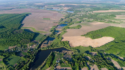 Aerial View Drone Countryside Landscape Amazing Natural Greenery Blue Lakes