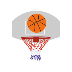 Basketball ball and basket