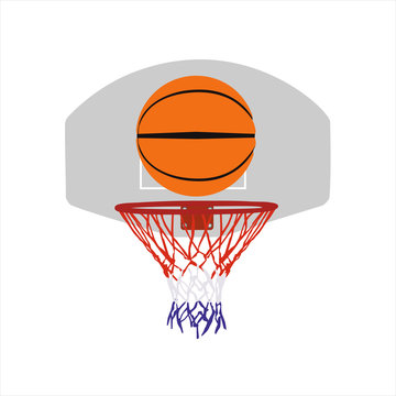 Basketball ball and basket