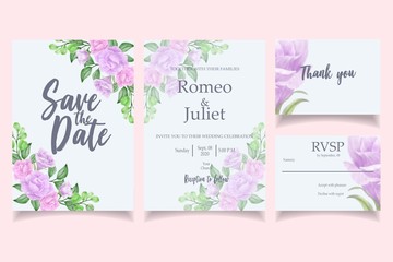 BEAUTIFUL WATERCOLOR FLORAL ROSE INVITATION CARD FLOWER