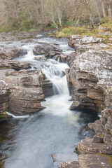 Invermoriston Falls  near New Invermoriston bridge near The Telford bridge River Moriston falls Invermoriston at Loch Ness Highlands Scotland Great Britain
