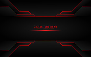 abstract metallic red black frame layout modern tech design template background eps10 - Vector