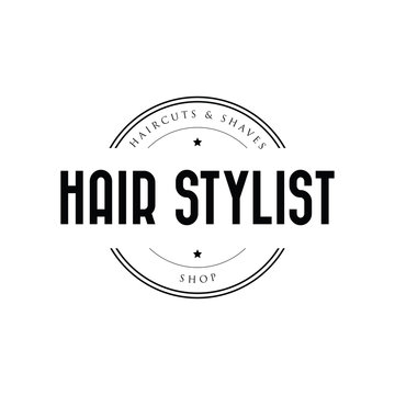 Hair Stylist barber logo vintage