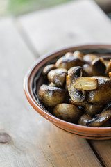 Sliced fried mushrooms