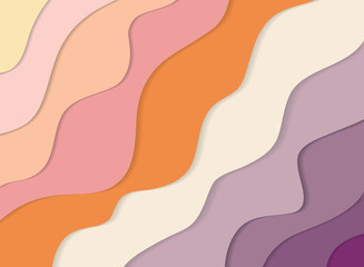 Modern colorful 3d wavy banner. Paper cut out layers background. Vector