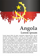 Flag of Angola, Republic of Angola. Template for award design, an official document with the flag of Angola. Bright, colorful vector illustration.