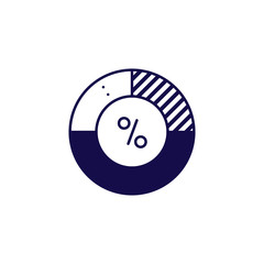 Pie chart icon vector. Outline style diagram.