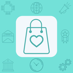 Obraz premium Shopping bag vector icon sign symbol