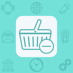 Shopping basket vector icon sign symbol