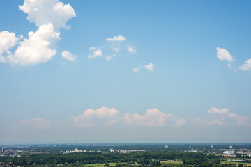 Magnificent view on Karlsruhe from top of Turmberg, Germany