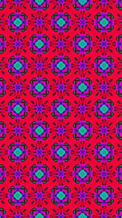 Ornate geometric pattern and abstract multicolored background