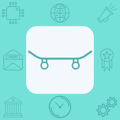 Skateboard vector icon sign symbol