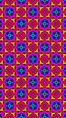 Ornate geometric pattern and abstract multicolored background