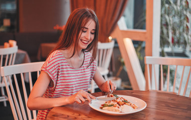 The girl in the cafe