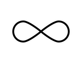 Symbol of infinity. Isolated line geometric element on white background.