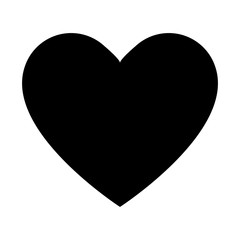 Simple black heart decorative sign symbol of love or celebration valentines day.